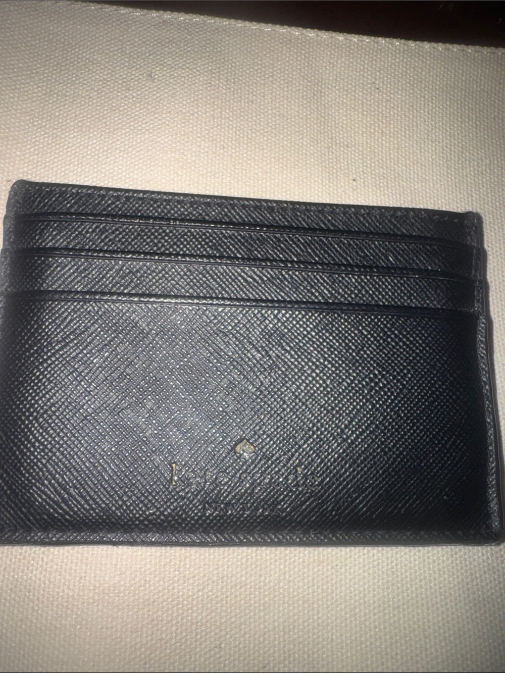 kate spade Blue Glitter Textured Leather Card Holder